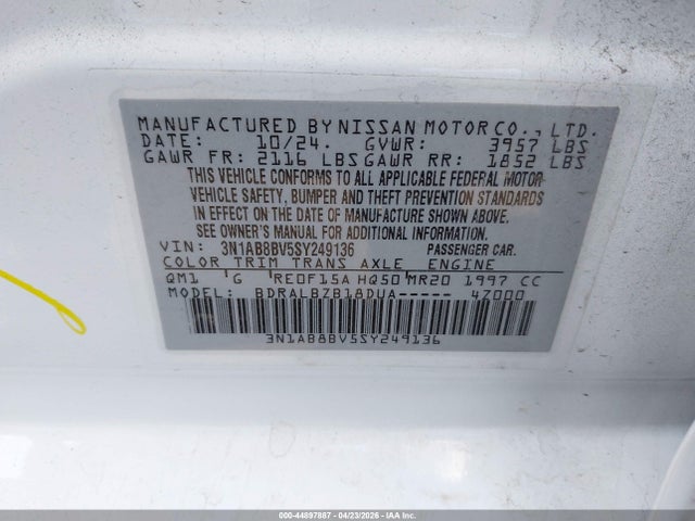 Nissan SENTRA S 2025 3N1AB8BV5SY249136 Image 9