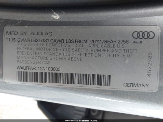 Audi A6 2.0t Premium 2016 WAUFFAFC1GN103003 Image 9