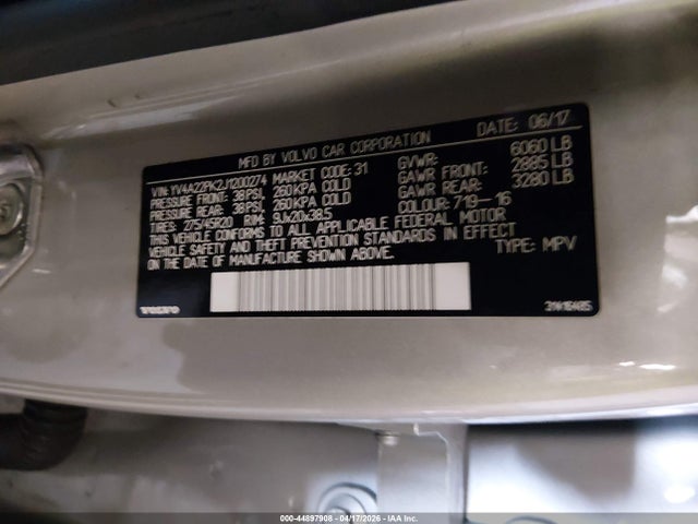 Aukcja sprzedaży 2018 Volvo Xc90 T6 Momentum, vin: YV4A22PK2J1200274, numer aukcji: 44897908