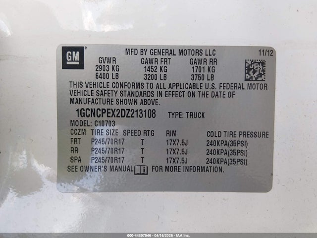 2013 CHEVROLET SILVERADO 1500 1GCNCPEX2DZ213108 Photo 8