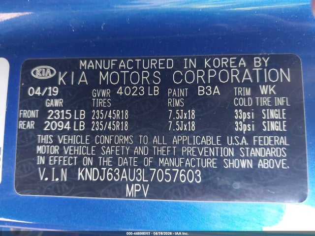 KNDJ63AU3L7057603 KIA Soul Gt-line