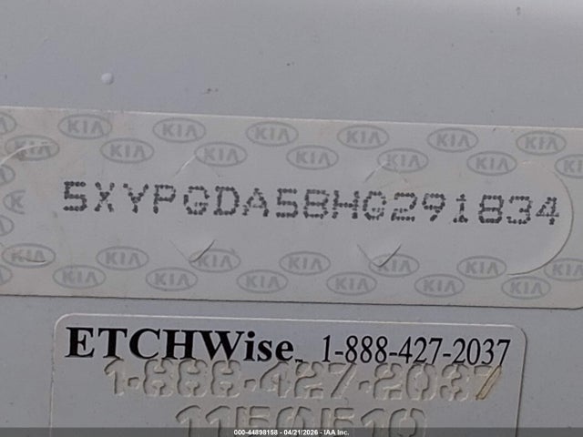 44898158 :رقم المزاد ، 5XYPGDA58HG291834 vin ، 2017 Kia Sorento 3.3l Lx مزاد بيع