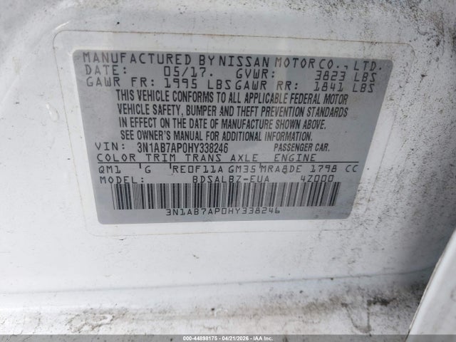 Nissan SENTRA S 2017 3N1AB7AP0HY338246 Image 9