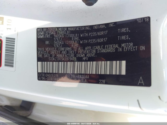 2019 TOYOTA SIENNA 5TDKZ3DC5KS979471 Photo 8