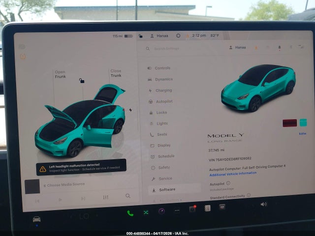 Продаж на аукціоні авто 2024 Tesla Model Y Long Range Single Motor Rear-wheel Drive/rwd, vin: 7SAYGDED8RF109082, номер лоту: 44898344