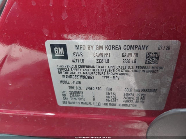 Продаж на аукціоні авто 2021 Buick Encore Gx Fwd Select, vin: KL4MMDS27MB039023, номер лоту: 44898380