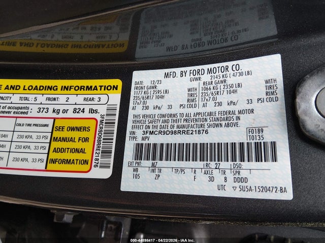 3FMCR9D98RRE21876 Ford Bronco Sport Badlands