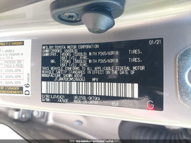 Aukcja sprzedaży 2021 Lexus Gx 460 Premium, vin: JTJAM7BX2M5286063, numer aukcji: 44898447