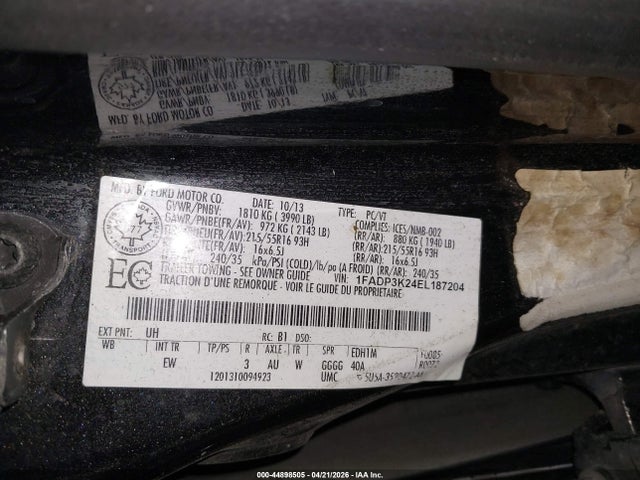 Ford FOCUS SE 2014 1FADP3K24EL187204 Image 9