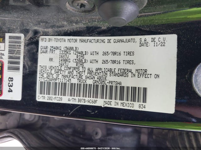 Продаж на аукціоні авто 2023 Toyota Tacoma Trail Edition, vin: 3TYCZ5AN9PT117145, номер лоту: 44898678