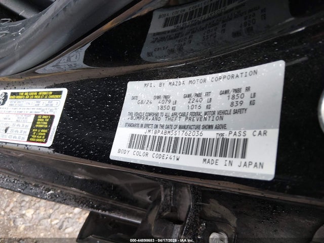 44898683 :رقم المزاد ، JM1BPABM5S1762036 vin ، 2025 Mazda Mazda3 2.5 S Select Sport مزاد بيع