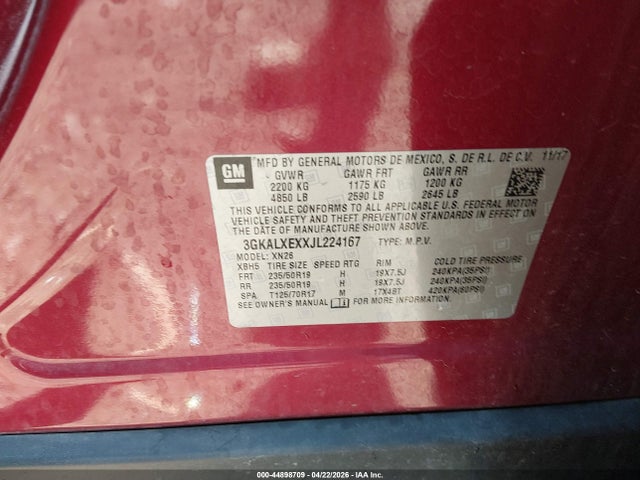 Продажа на аукционе авто 2018 Gmc Terrain Denali, vin: 3GKALXEXXJL224167, номер лота: 44898709
