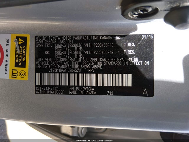Продажа на аукционе авто 2015 Lexus Rx 350, vin: 2T2BK1BA9FC304520, номер лота: 44898758