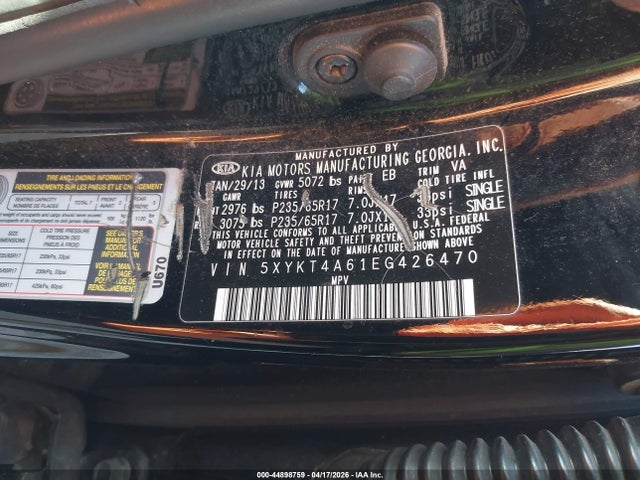 5XYKT4A61EG426470 KIA SORENTO LX