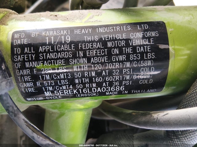 Kawasaki Er650 K 2020 ML5EREK16LDA03686 Image 10