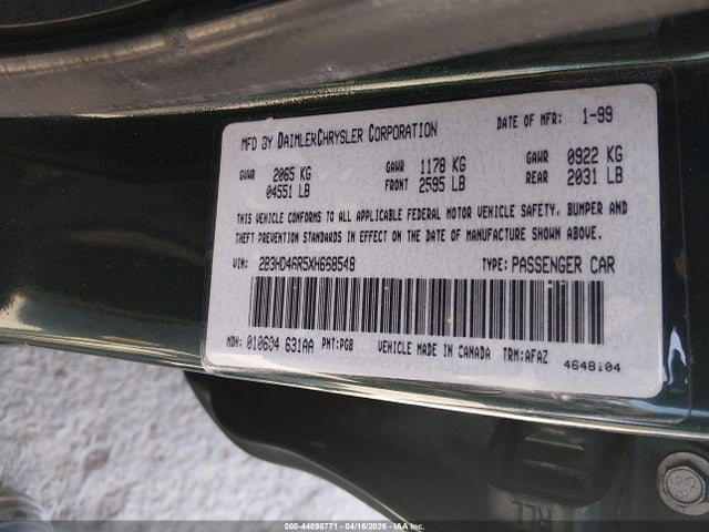 Продаж на аукціоні авто 1999 Dodge Intrepid, vin: 2B3HD46R5XH668548, номер лоту: 44898771