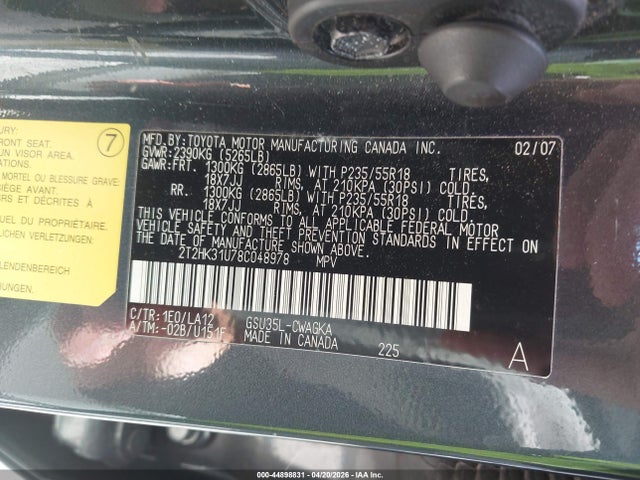 Продажа на аукционе авто 2008 Lexus Rx 350, vin: 2T2HK31U78C048978, номер лота: 44898831