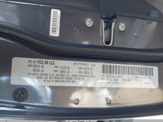 Продаж на аукціоні авто 2020 Chrysler 300 300s, vin: 2C3CCABG1LH158727, номер лоту: 44898854