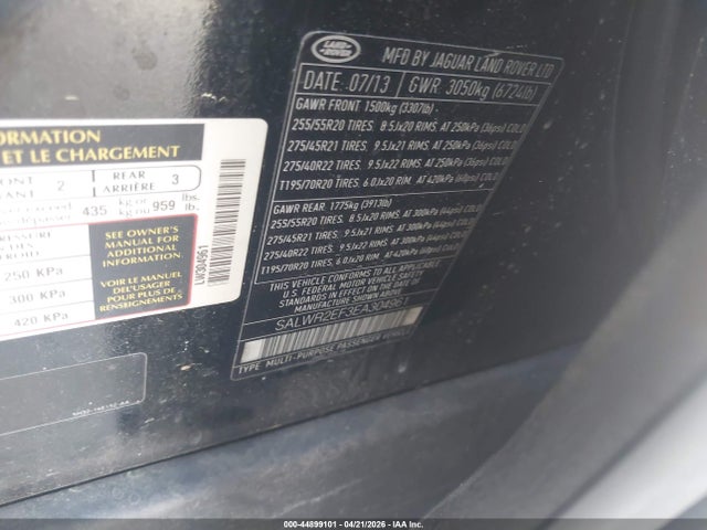 Продаж на аукціоні авто 2014 Land Rover Range Rover Sport 5.0l V8 Supercharged, vin: SALWR2EF3EA304961, номер лоту: 44899101