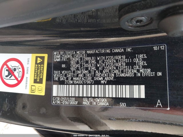 Продаж на аукціоні авто 2013 Lexus Rx 350, vin: 2T2BK1BA0DC179873, номер лоту: 44899173