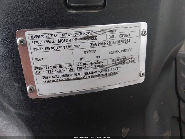 Aukcja sprzedaży 2022 Genuine Scooter Co. Roughhouse 50, vin: RFVPMP201N1020984, numer aukcji: 44899218