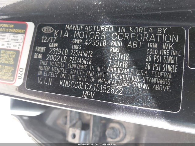 Продаж на аукціоні авто 2018 Kia Niro Ex, vin: KNDCC3LCXJ5152822, номер лоту: 44899233