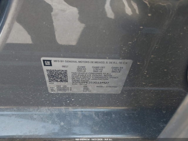 44899236 :رقم المزاد ، 3GTU2PEJ3JG134827 vin ، 2018 Gmc Sierra 1500 Denali مزاد بيع