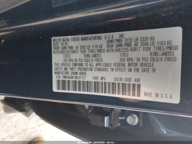 Продажа на аукционе авто 2025 Mazda Cx-50 Hybrid Premium Package, vin: 7MMVAADW7SN101727, номер лота: 44899248