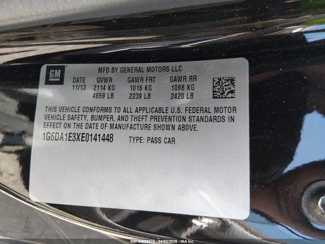 Aukcja sprzedaży 2014 Cadillac Cts Standard, vin: 1G6DA1E3XE0141448, numer aukcji: 44899275