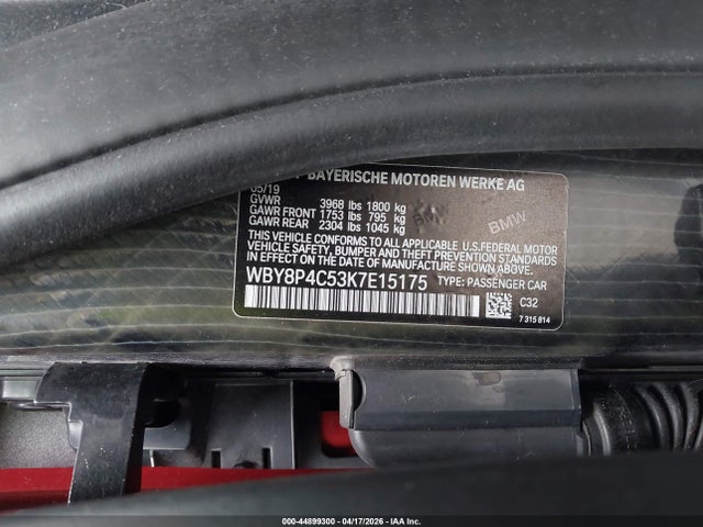 2019 Bmw I3 120ah W/range Extender მანქანა იყიდება აუქციონზე, vin: WBY8P4C53K7E15175, აუქციონის ნომერი: 44899300