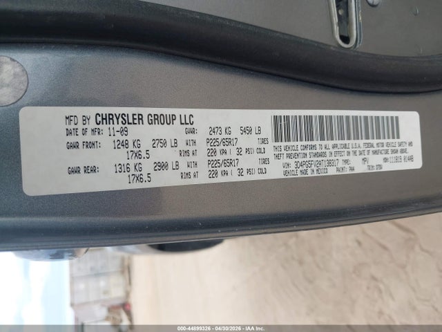 2010 Dodge Journey Sxt მანქანა იყიდება აუქციონზე, vin: 3D4PG5FV2AT138317, აუქციონის ნომერი: 44899326
