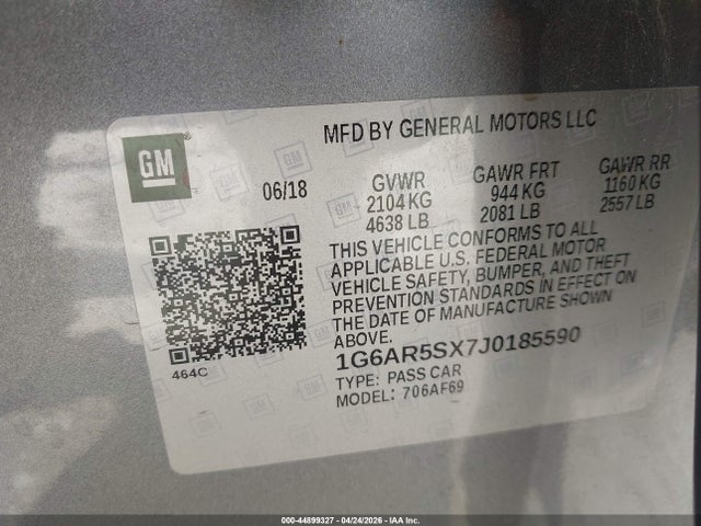 1G6AR5SX7J0185590 Cadillac CTS LUXURY