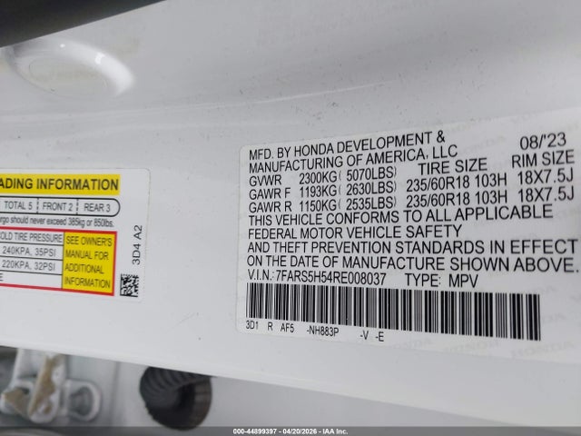 7FARS5H54RE008037 Honda Cr-v Hybrid Sport