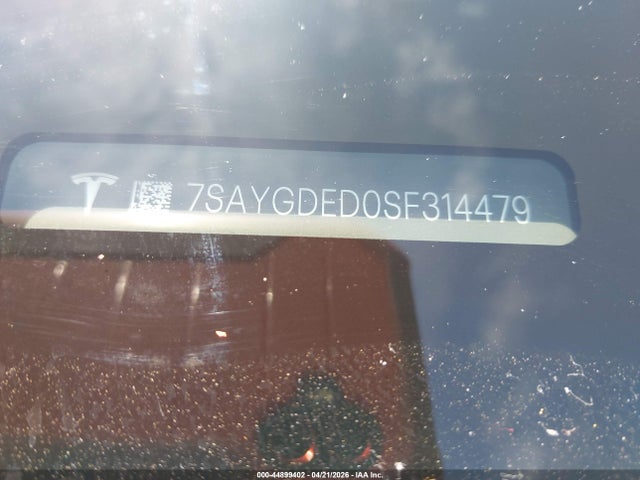 Aukcja sprzedaży 2025 Tesla Model Y Long Range Dual Motor Rear-wheel Drive, vin: 7SAYGDED0SF314479, numer aukcji: 44899402