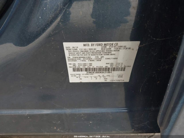 Ford FLEX SE 2019 2FMGK5B80KBA31884 Image 9
