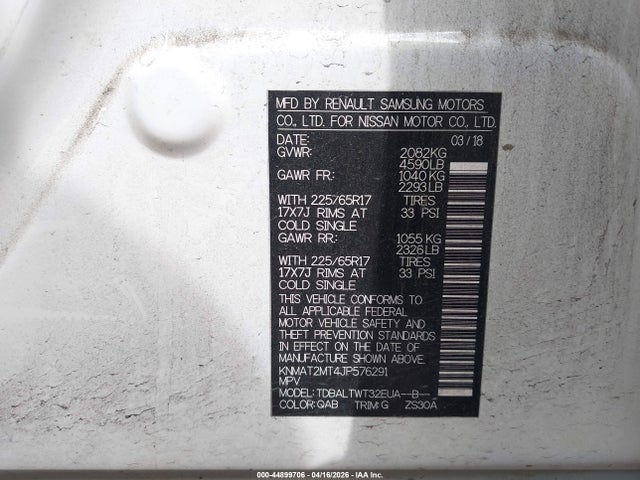 Nissan ROGUE SV 2018 KNMAT2MT4JP576291 Image 9
