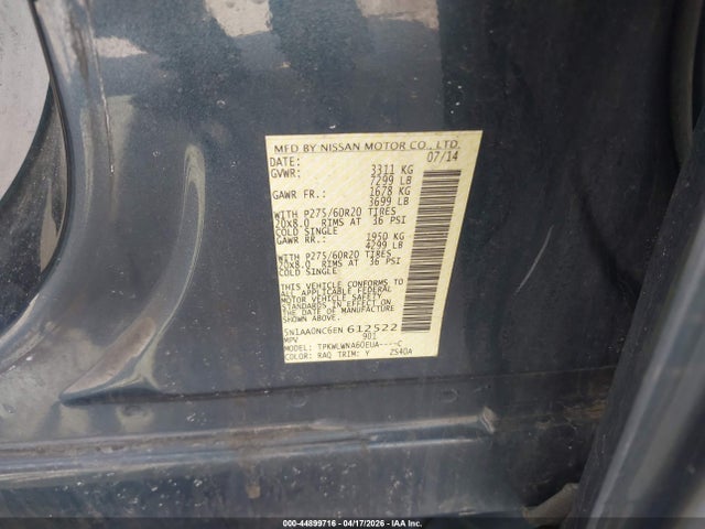 Nissan Armada Platinum 2014 5N1AA0NC6EN612522 Image 9