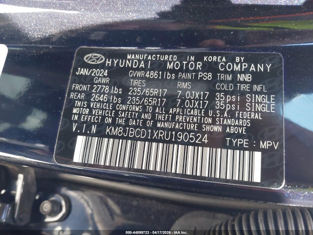 Hyundai Tucson Hybrid Blue 2024 KM8JBCD1XRU190524 Image 9