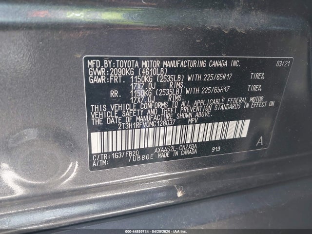 Toyota RAV4 LE 2021 2T3H1RFV0MC128037 Image 9