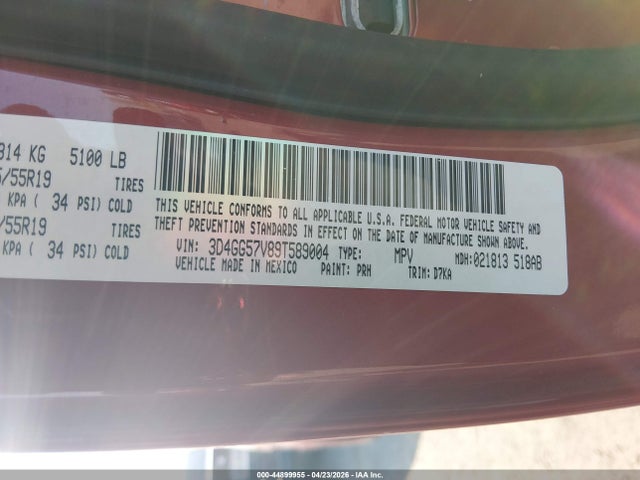 44899955 :رقم المزاد ، 3D4GG57V89T589004 vin ، 2009 Dodge Journey Sxt مزاد بيع