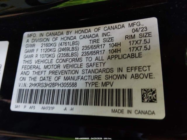 Honda Cr-v Lx 2wd 2023 2HKRS3H28PH305588 Image 9