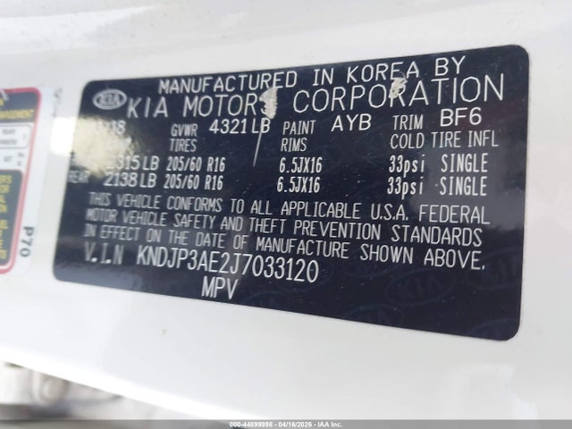 KNDJP3AE2J7033120 KIA SOUL EV
