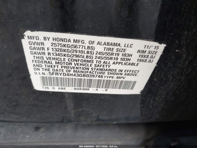 2016 ACURA MDX 5FRYD4H43GB039746 Photo 8