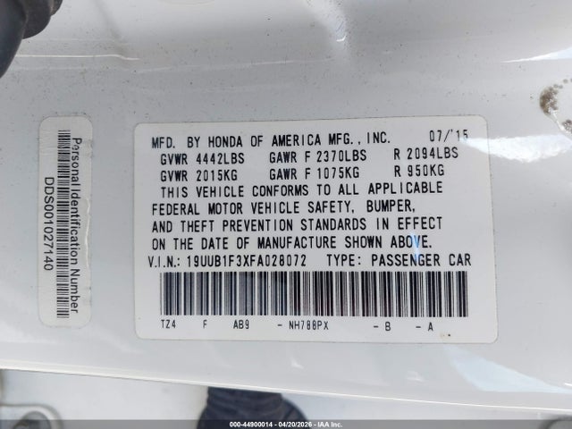 Aukcja sprzedaży 2015 Acura Tlx, vin: 19UUB1F3XFA028072, numer aukcji: 44900014