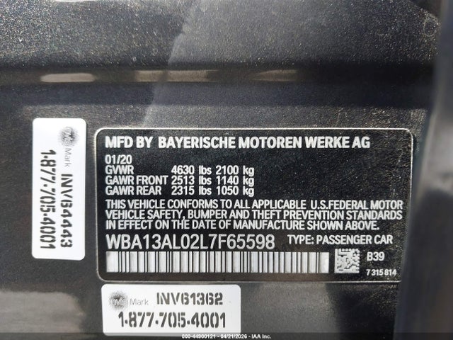 WBA13AL02L7F65598 BMW M235i Gran Coupe Xdrive