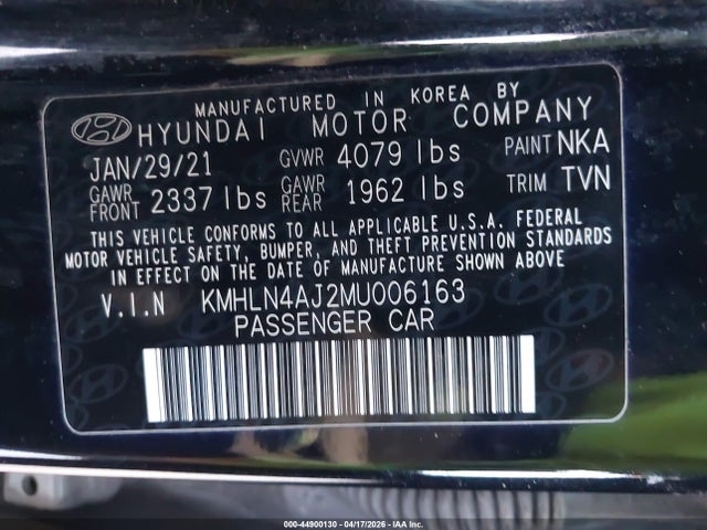 Продажа на аукционе авто 2021 Hyundai Elantra Hybrid Limited, vin: KMHLN4AJ2MU006163, номер лота: 44900130