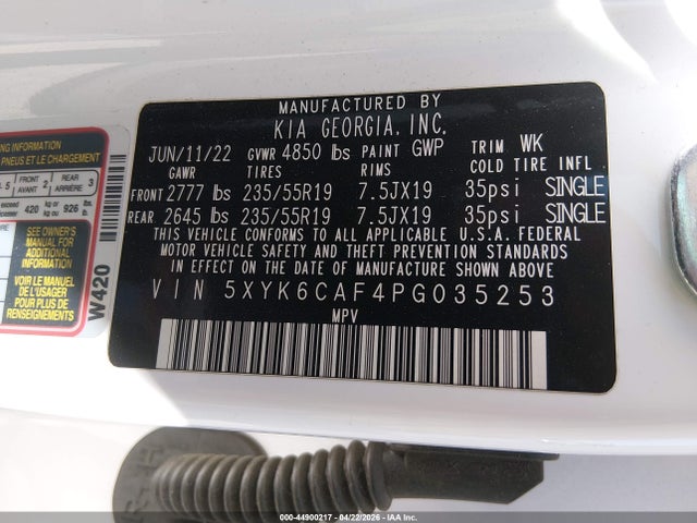 2023 Kia Sportage X-line მანქანა იყიდება აუქციონზე, vin: 5XYK6CAF4PG035253, აუქციონის ნომერი: 44900217
