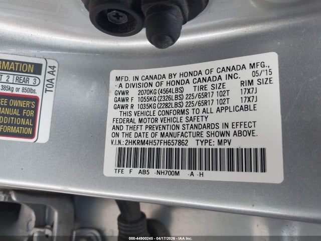 Honda CR-V EX 2015 2HKRM4H57FH657862 Image 9