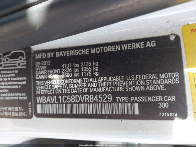 Продаж на аукціоні авто 2013 Bmw X1 Xdrive28i, vin: WBAVL1C58DVR84529, номер лоту: 44900254