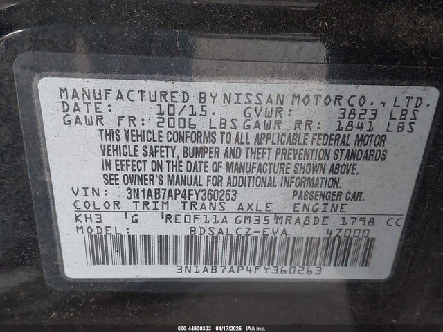 Nissan SENTRA S 2015 3N1AB7AP4FY360263 Image 9